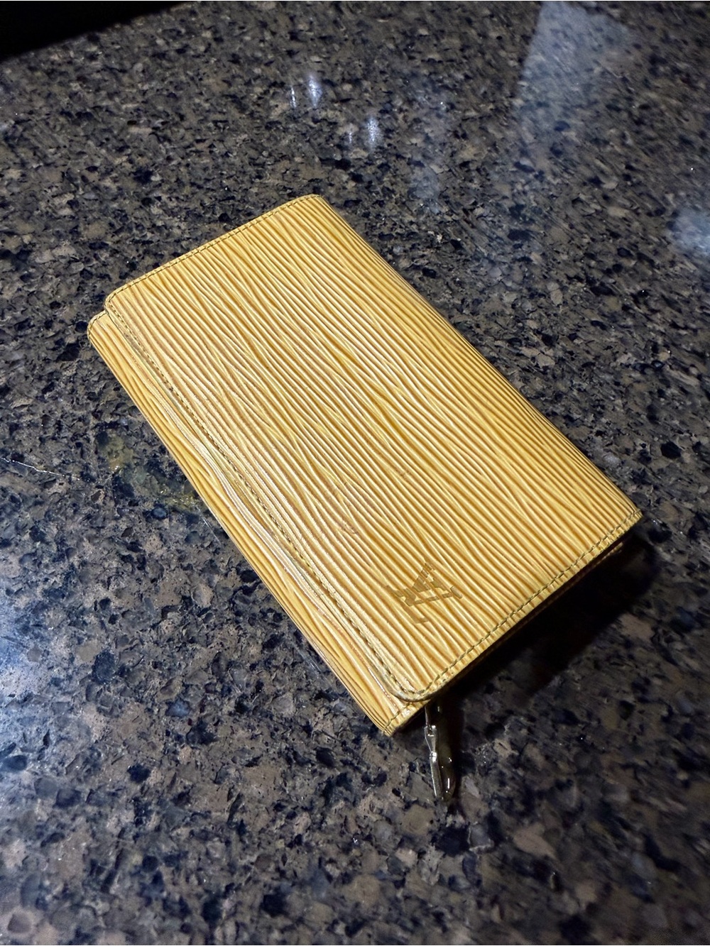 Louis Vuitton Yellow Epi Zip Button Porte Monnaie Wallet